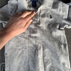 Ralph Lauren Heather Gray Polo with Navy Logo